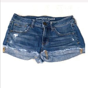 american eagle ripped jean shorts